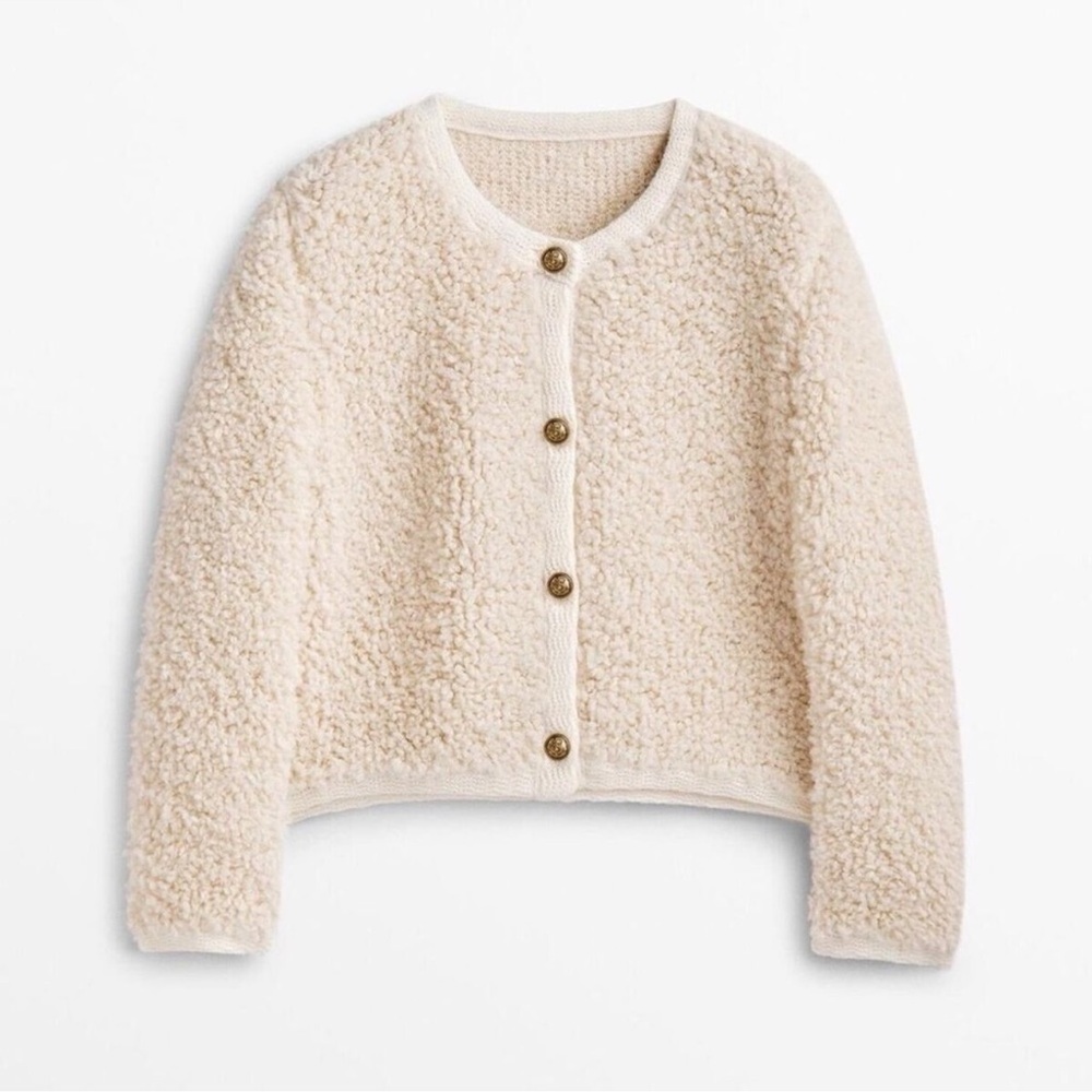 Massimo Dutti Boucle Knit cardigan